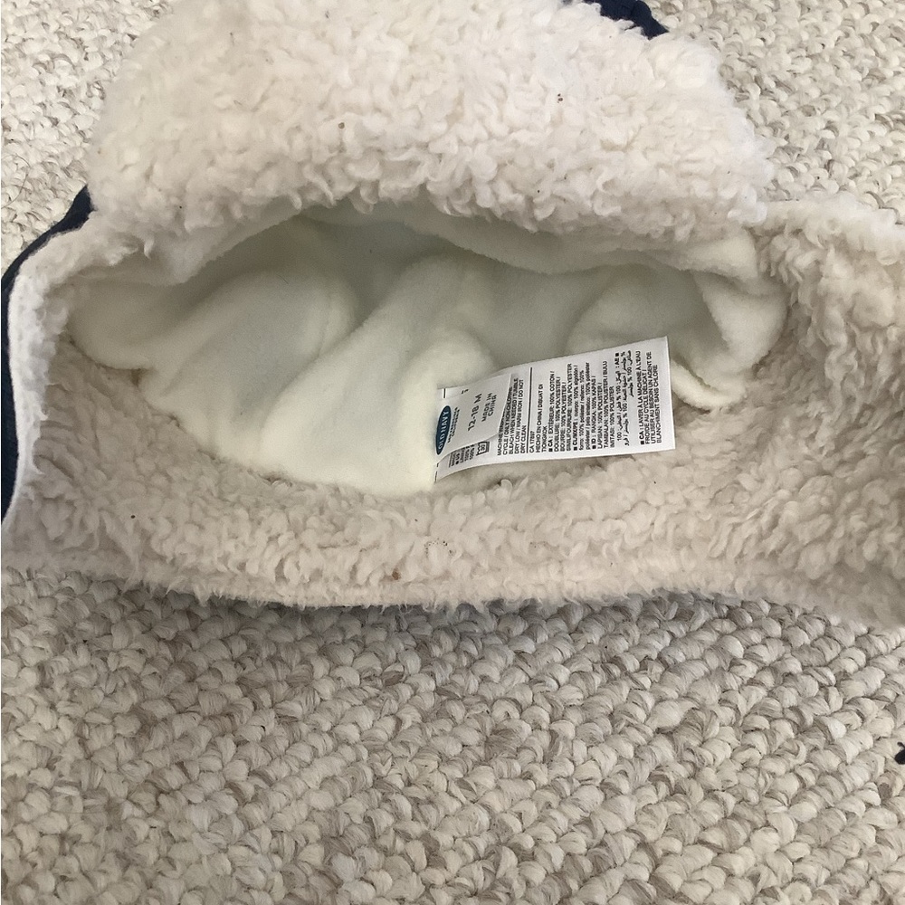 EUC Old Navy Sherpa Trapper Snow Hat Toddler Baby 12-18 Months Navy - Picture 4 of 4